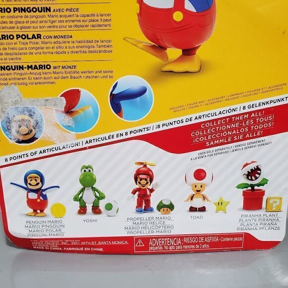NIb World of Nintendo Super Mario Penguin Mario 4" Collectible Figure - Picture 7 of 8